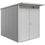 Biohort Metall-Gerätehaus AvantGarde A2 in Silbermetallic mit Doppeltür.