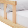 Homestyle4u Kinderbett Natur 120x200 mit Rausfallschutz, Lattenrost und Matratze.