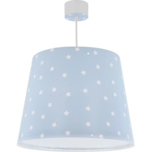 Blaue Dalber Deckenlampe Sterne für Kinderzimmer, mit weißen Sternen.