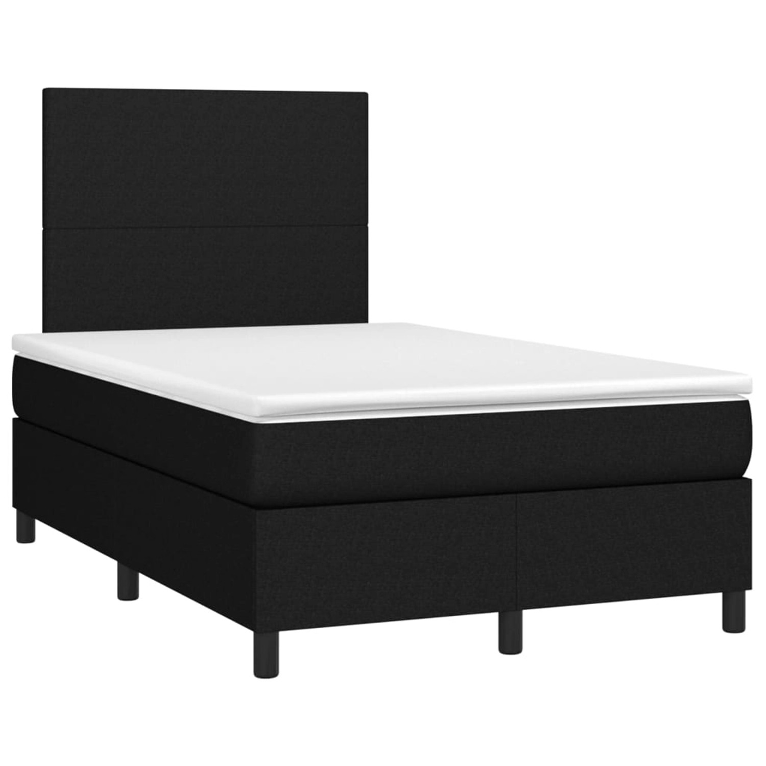 vidaXL Boxspringbett mit Matratze & LED Schwarz 120x200 cm Stoff 3134703 günstig online kaufen
