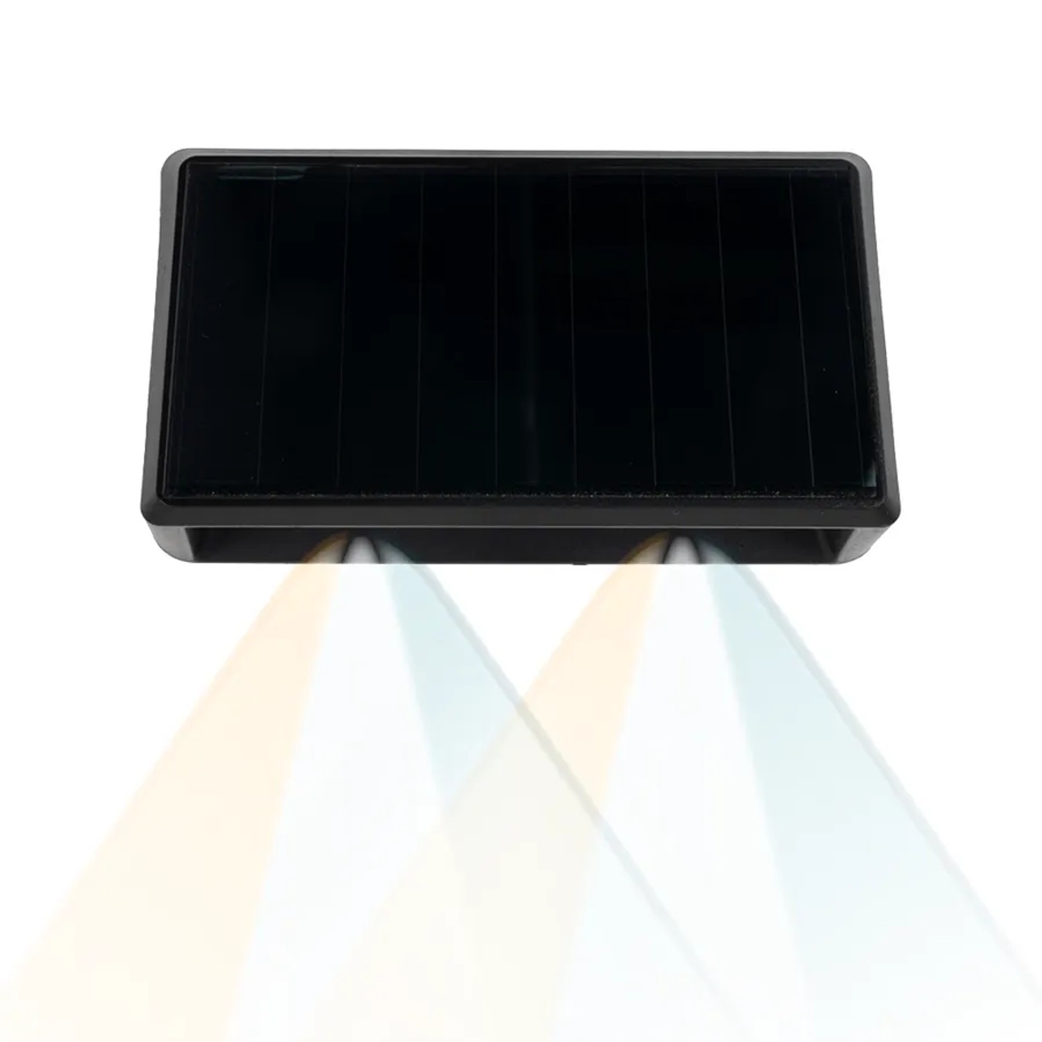 LUXULA Solar Wandleuchte 2-flammig CCT Warm- Kaltweiß 3000-6500K Akku LED Außenleuchte Gartenbeleuchtung IP54 Wetterfest Schwarz_7