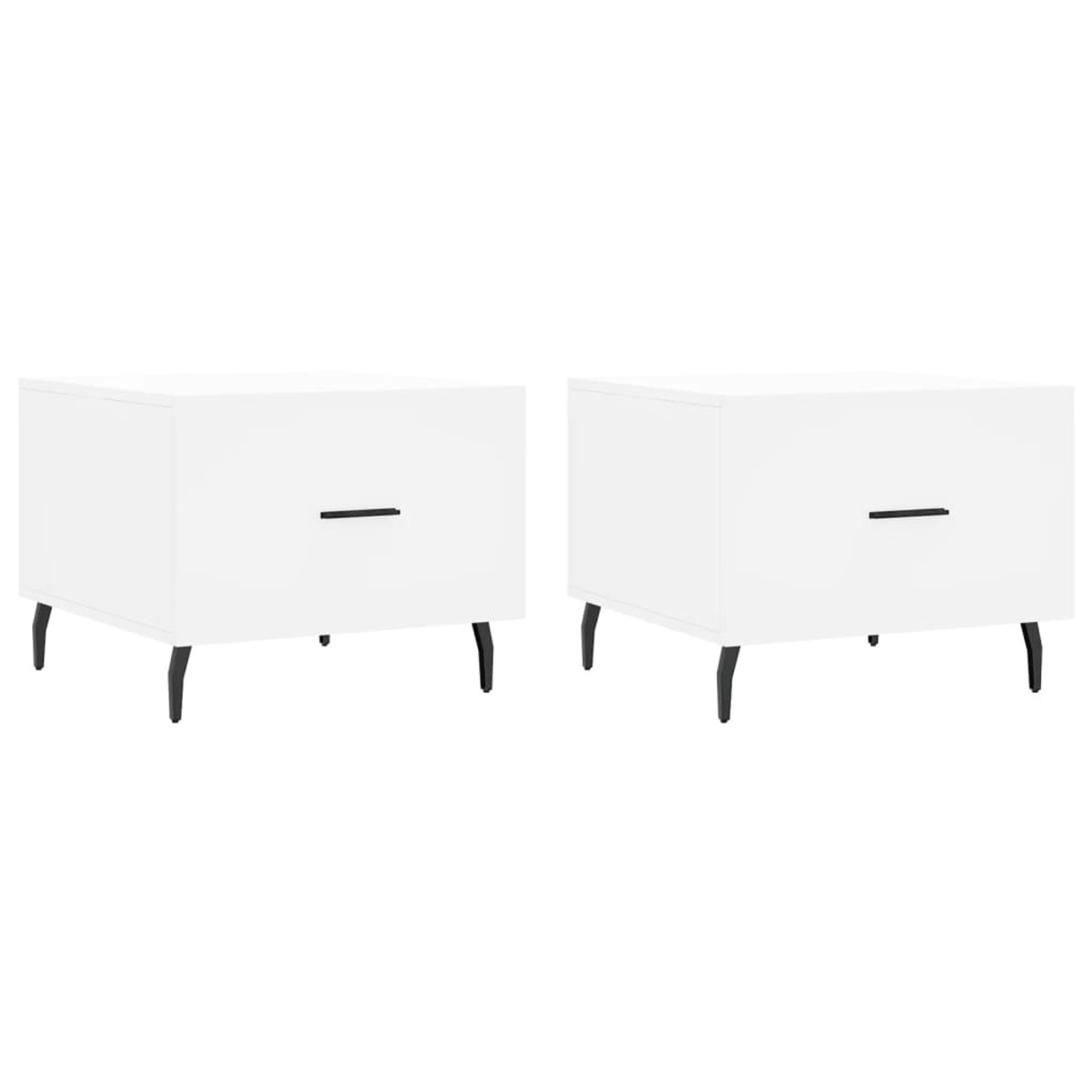 vidaXL Couchtische 2 Stk Weiß 50x50x40 cm Holzwerkstoff 829429 günstig online kaufen