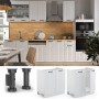 Vicco Spülenunterschrank Fame-Line, Landhausstil, 80 cm breit, mit anthrazitfarbener Arbeitsplatte.