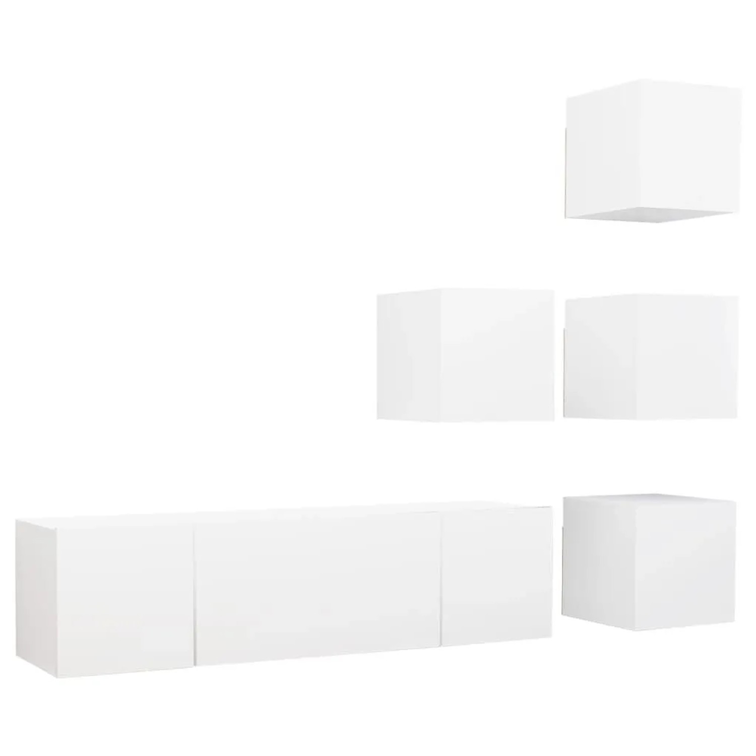 vidaXL 6 Tlg TV-Schrank-Set Weiß Holzwerkstoff 3078720 günstig online kaufen