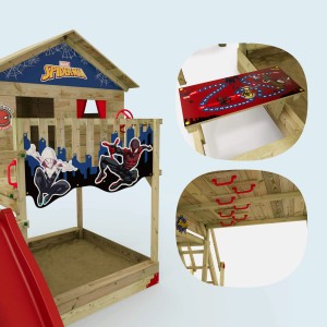 Wickey Spielturm Disney Saga mit Rutsche und Spider-Man Motiven.