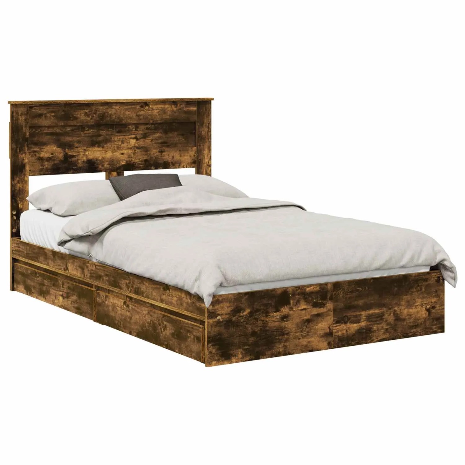 vidaXL Stauraumbett Räuchereiche 120 x 190 cm Holzwerkstoff 3409926 günstig online kaufen