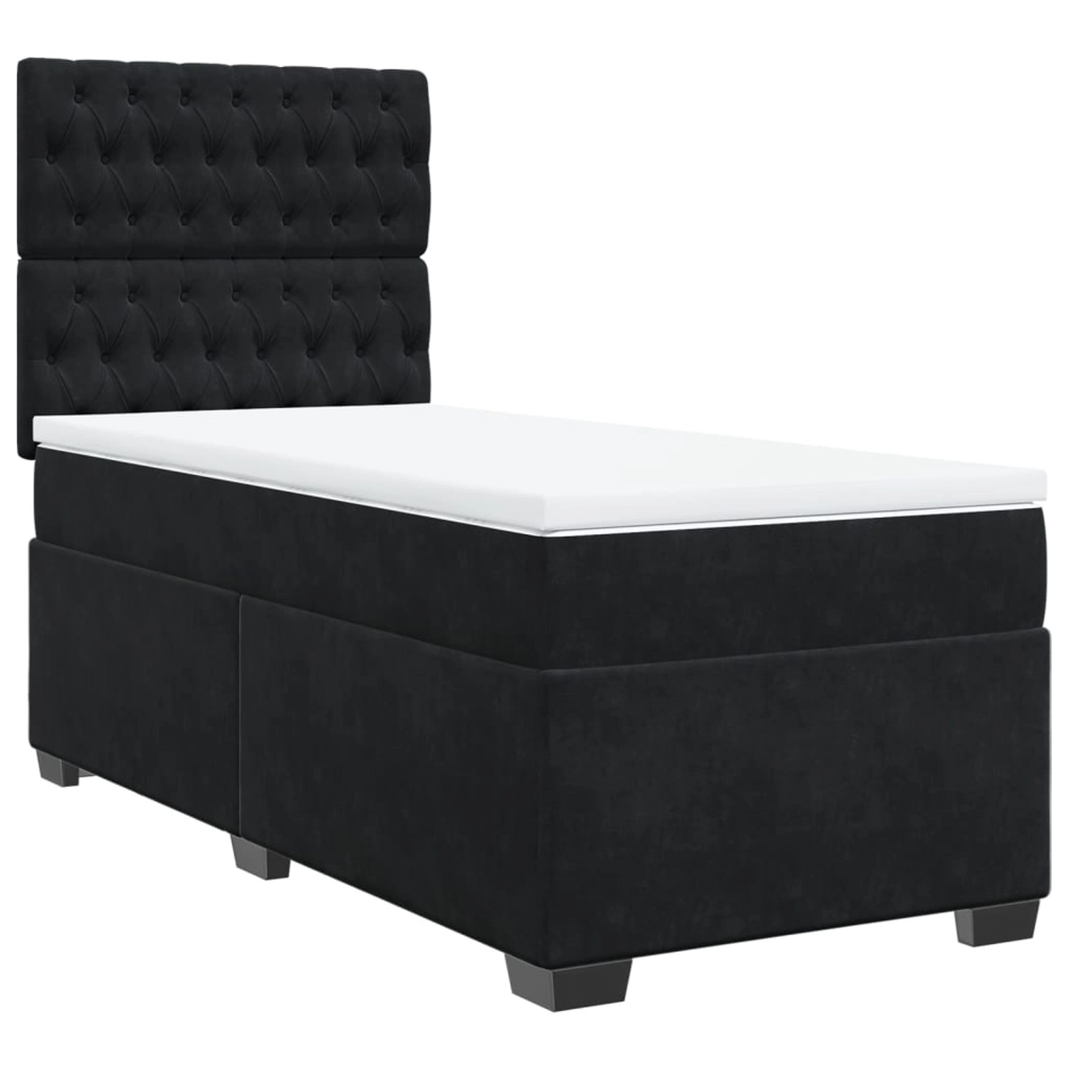 vidaXL Boxspringbett mit Matratze Schwarz 80x200 cm Samt2099304 günstig online kaufen