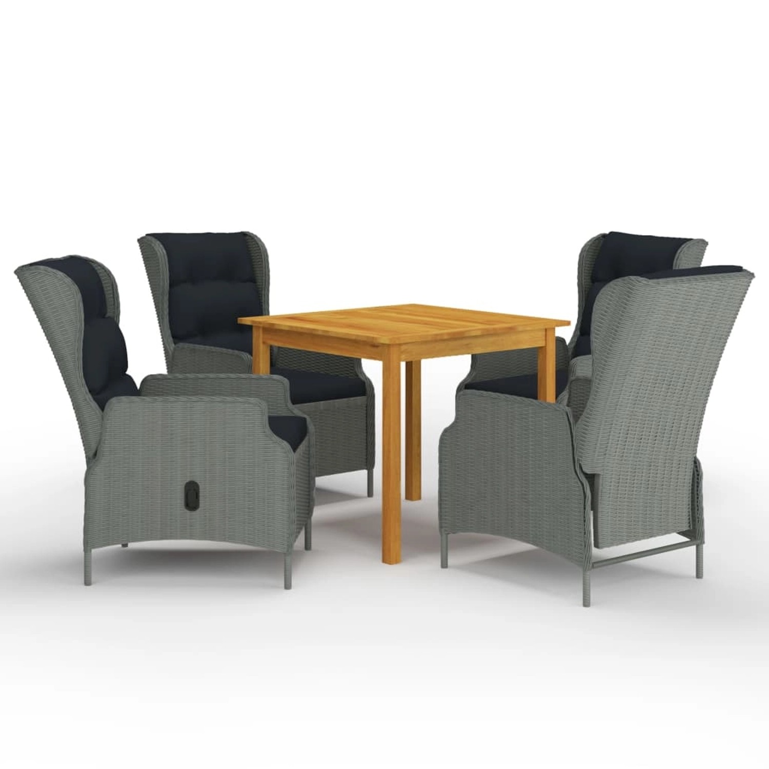 vidaXL 5-Tlg Garten-Essgruppe Hellgrau 3067748
