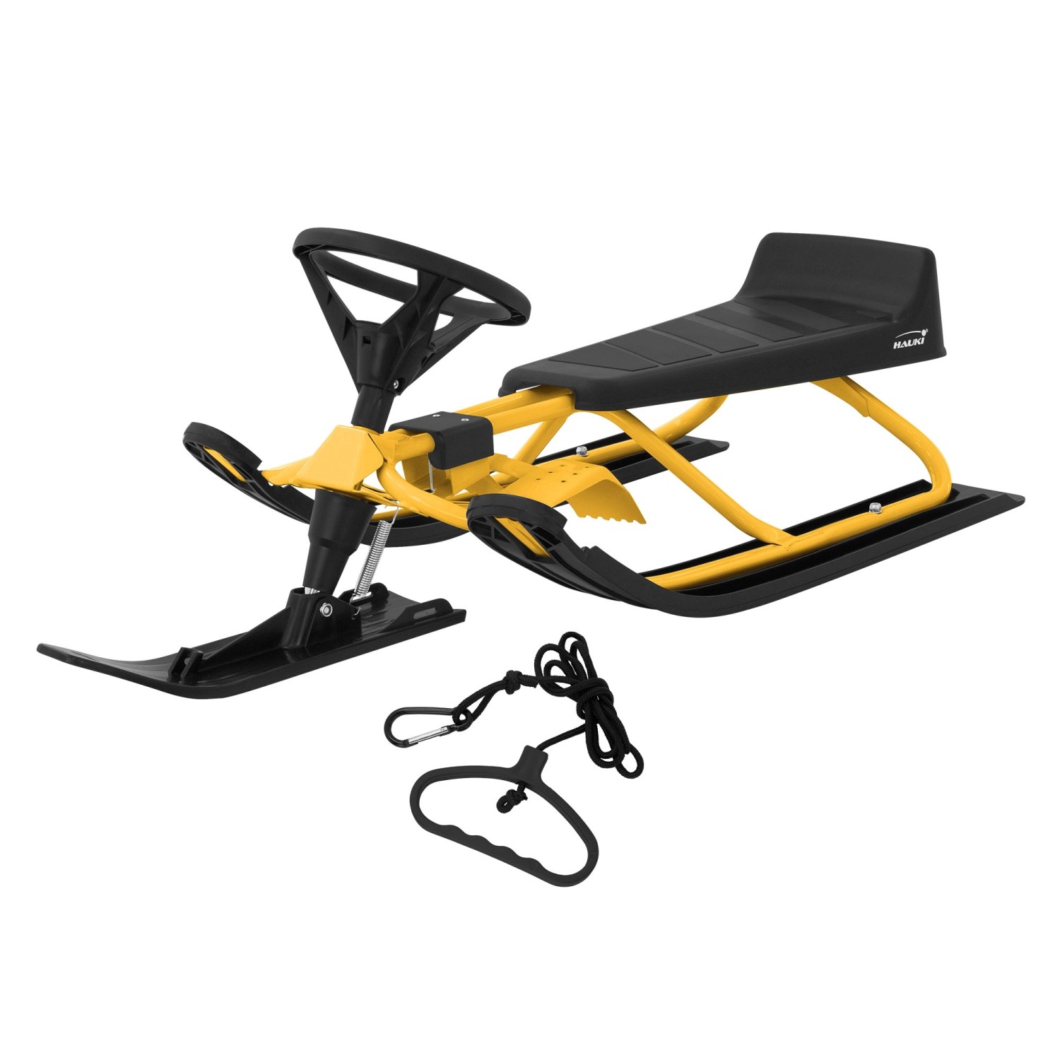 ECD Germany Lenkschlitten in Gelb für Kinder ab 5 Jahre bis 90 kg 119x38x50 cm
