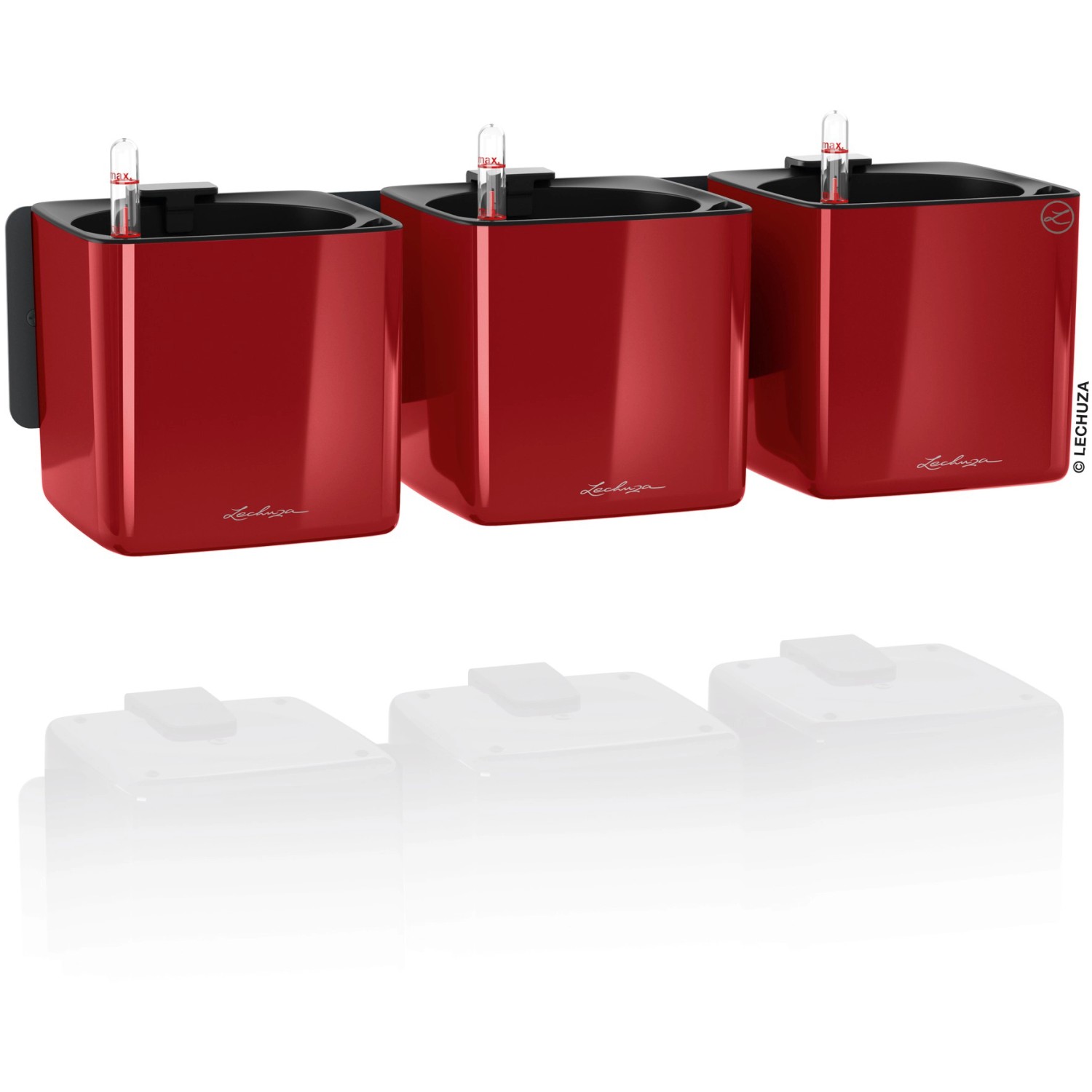 Lechuza Pflanzgefäße Green Wall Home Kit Glossy Set Scarlet Rot highgloss günstig online kaufen