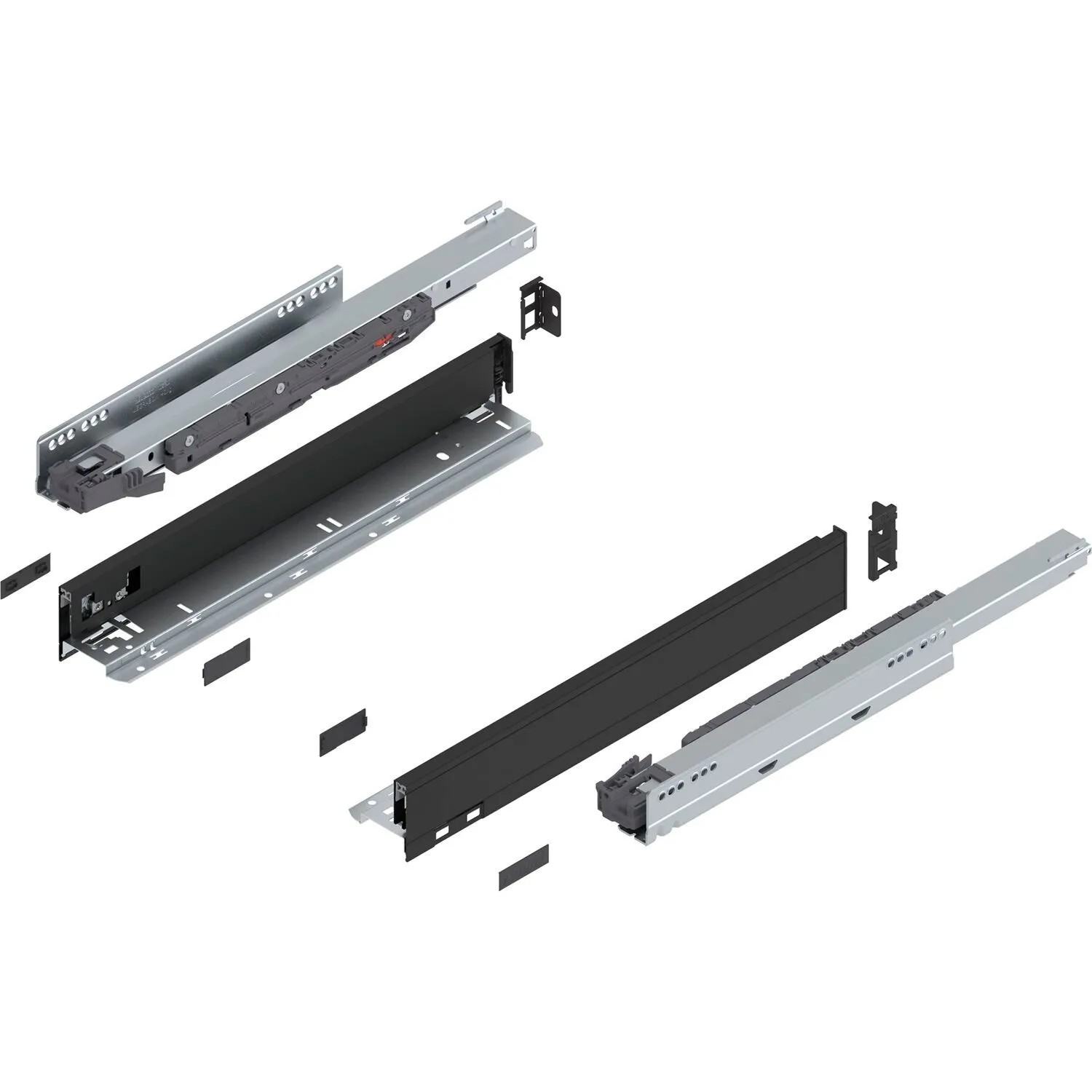 Blum Legrabox Pure Set Höhe N Tip-On Vollauszug 450 mm 40 kg Carbonschwarz 1 Paar