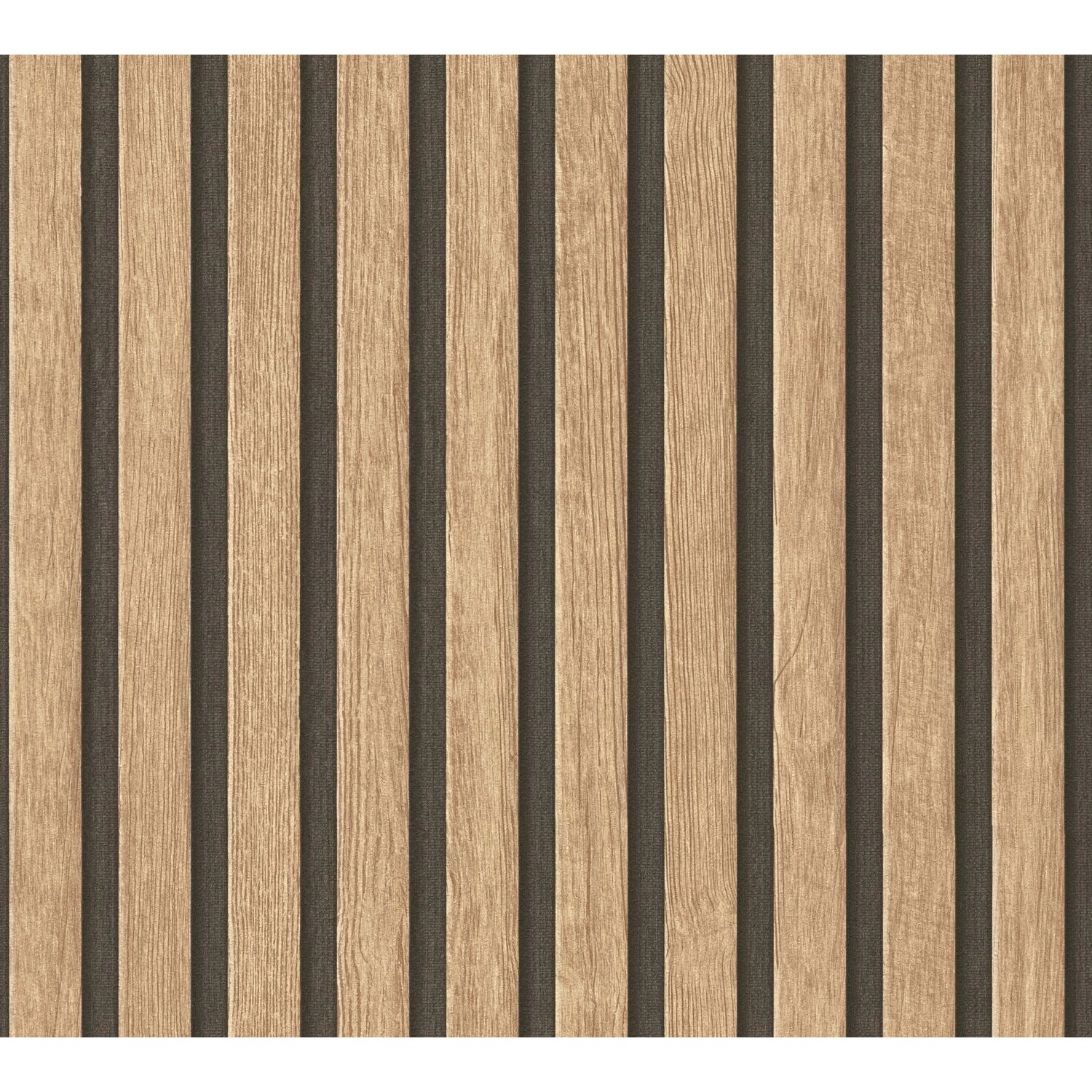 PROFHOME 391091-GU Holz Tapete Streifen Matt Beige Braun Schwarz 0,53 m x 1 günstig online kaufen