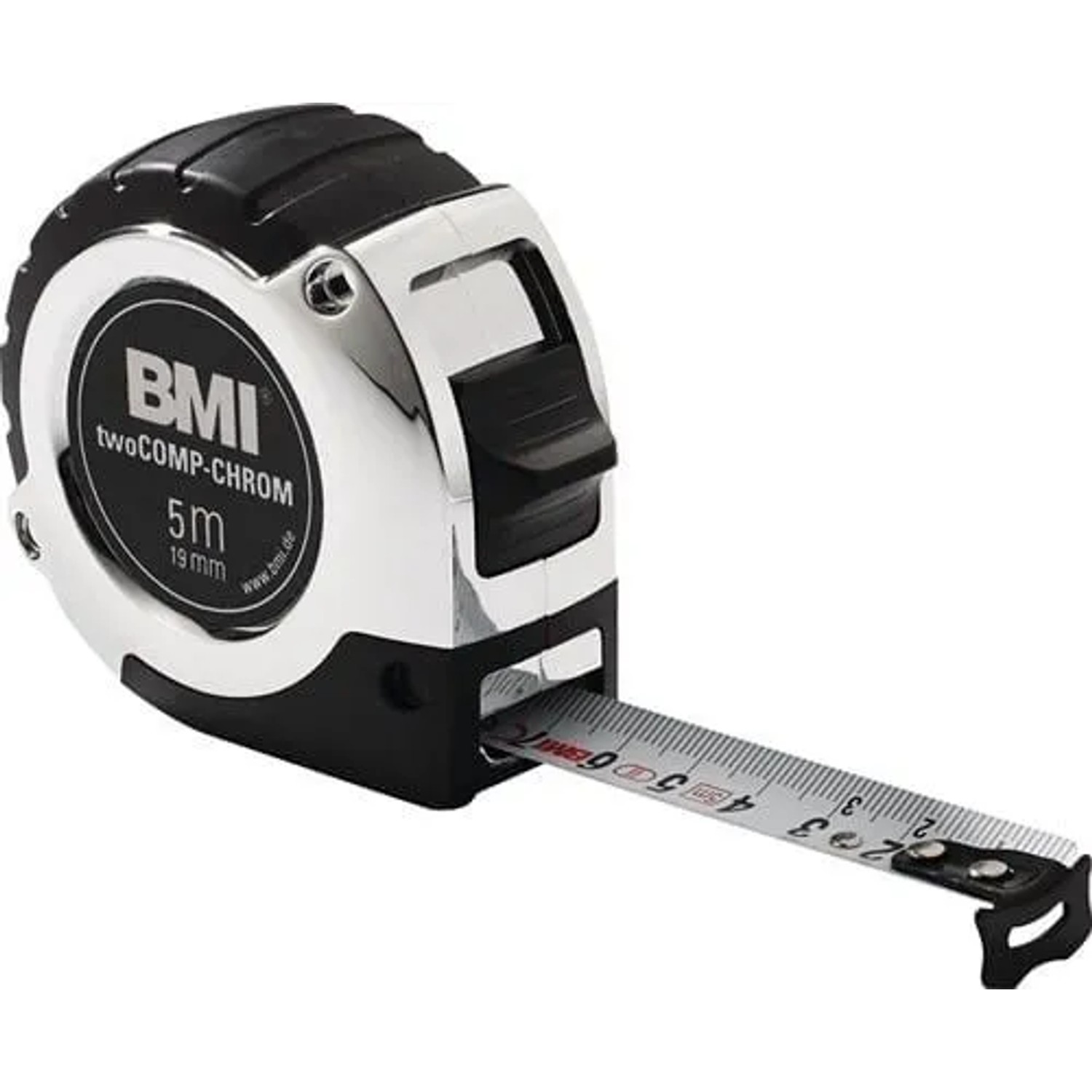 BMI Taschenrollbandmaß Chrom L 5M B 19Mm Mm Cm EG II Ku Automatic 475541221