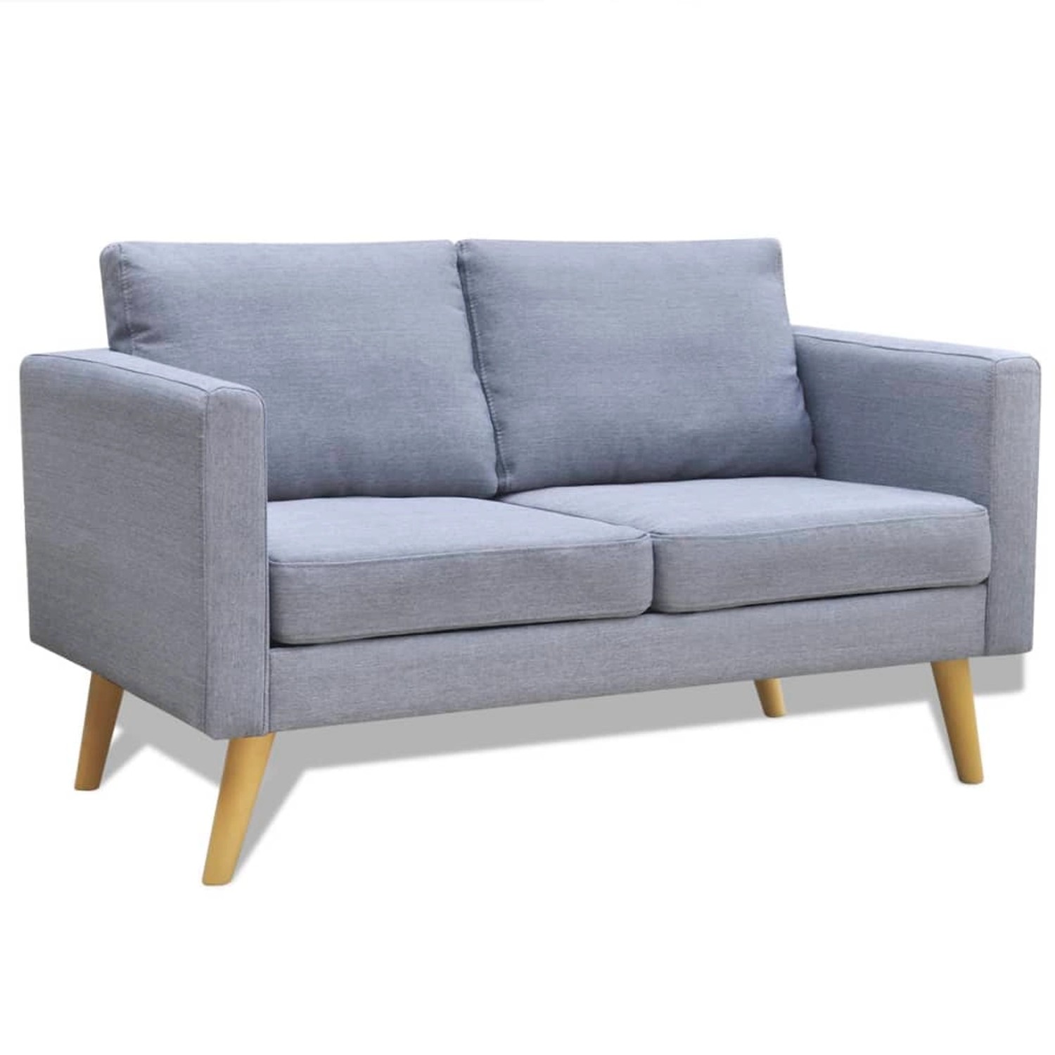 Sofa Set 2-sitzer Und 3-sitzer Stoff Hellgrau günstig online kaufen