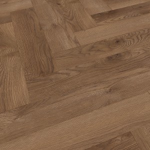 Classen Ville Laminat Burriana Oak im Fischgrätmuster, Detailansicht.