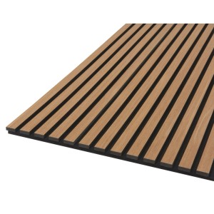 Fibrotech Akustikpaneel Eiche geölt, MDF-Paneel mit Holzfurnier für Schallschutz und Wandgestaltung.