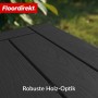 Detailaufnahme: Anthrazitfarbene Gartenbox in Holzoptik von Floordirekt. Wetterfeste Kissenbox.