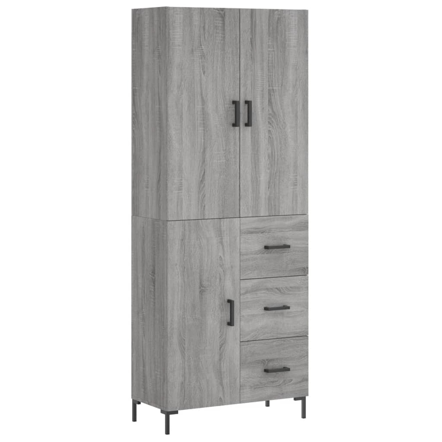 vidaXL Highboard Grau Sonoma 69,5x34x180 cm Holzwerkstoff 3195905 günstig online kaufen