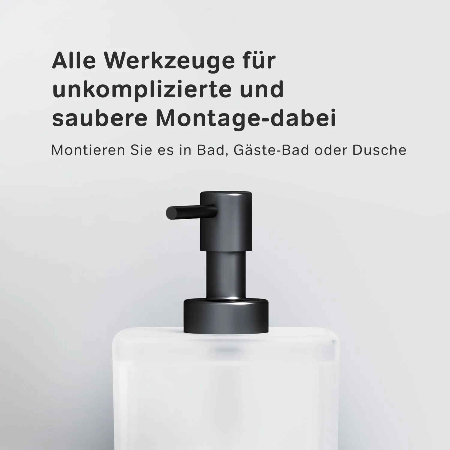 AM.PM Seifenspender Inspire V2.0 aus Glas, schwarz. Moderner Bad-Accessoire für Flüssigseife.