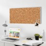 Banjado Magnettafel 78x37cm mit Kork-Motiv, weiße Magnetwand aus Metall inkl. 4 Magnete.