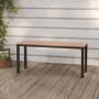 furnicato Gartenbank, 110 cm, braunes WPC, schwarzes Stahlgestell. Robuste Sitzbank für Terrasse und Garten.