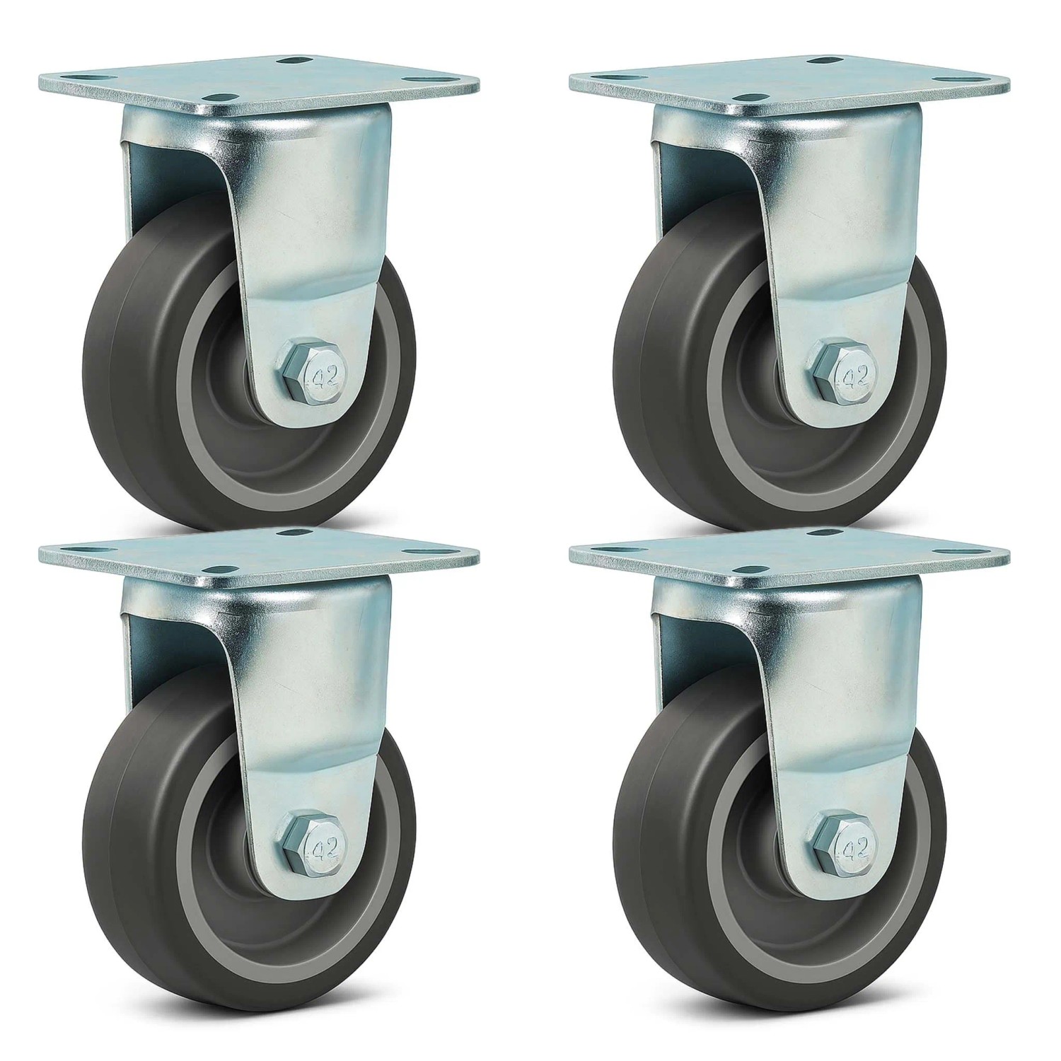 Wiltec Bockrollen Set 4X Transportrolle 75Mm Kunststoffrad 75Kg Laufrolle
