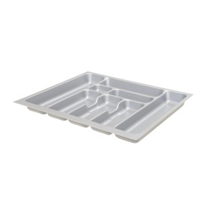 Grauer Besteckeinsatz Kult für 60 cm Schubladen, aus Kunststoff.