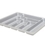Grauer Besteckeinsatz Kult für 60 cm Schubladen, aus Kunststoff.