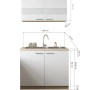 Respekta Küchenmöbel-Set Merle 100 cm Grau mit Spüle und Oberschränken, Maßangaben.