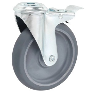 vidaXL Lenkrollen mit Bolzenloch und Doppelbremsen 4 Stk 125 mm 143429