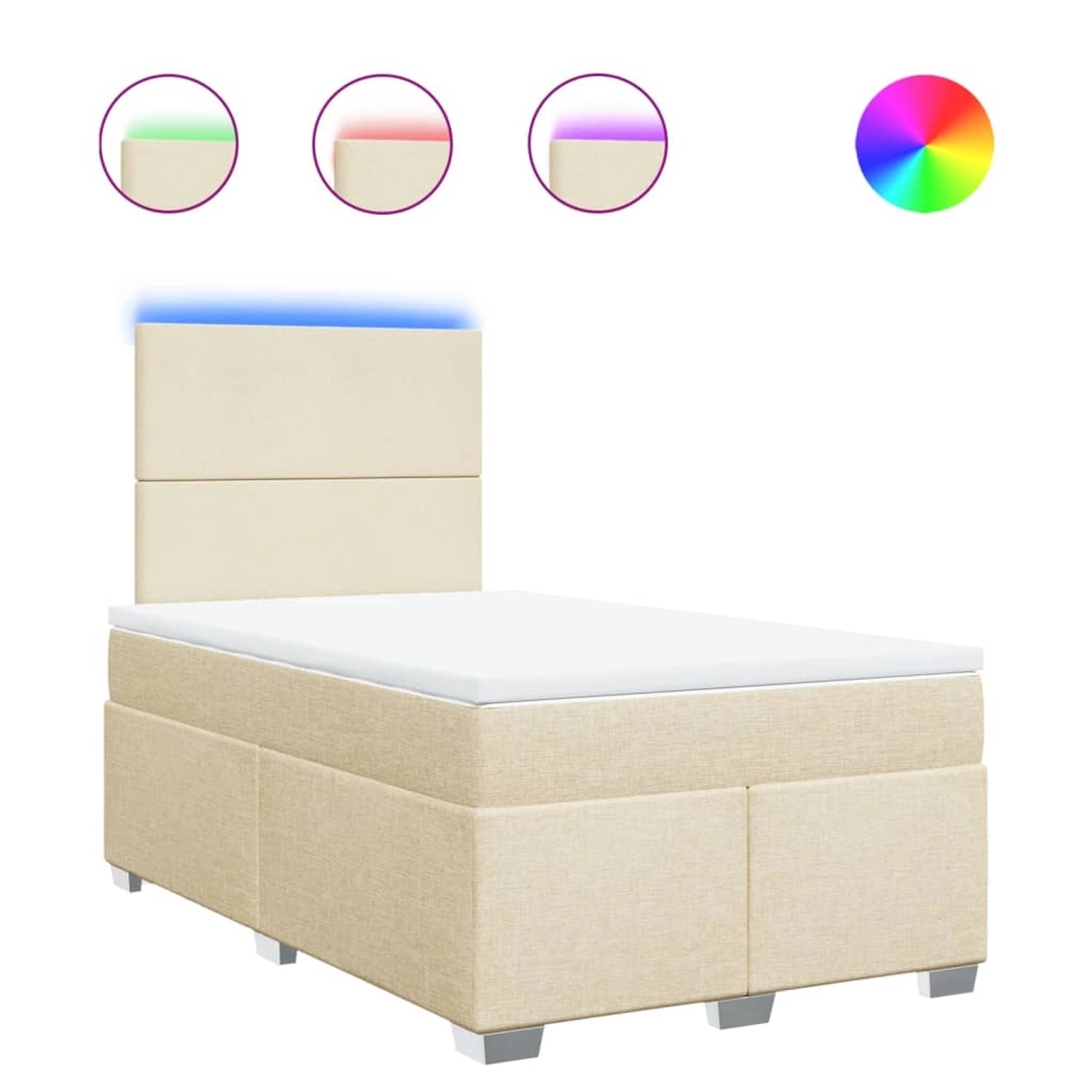 vidaXL Boxspringbett mit Matratze Creme 120x190 cm Stoff 3292725 günstig online kaufen