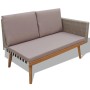 Graues 2-Sitzer Gartensofa aus Rattan mit Auflagen, Teil des vidaXL Lounge-Sets.