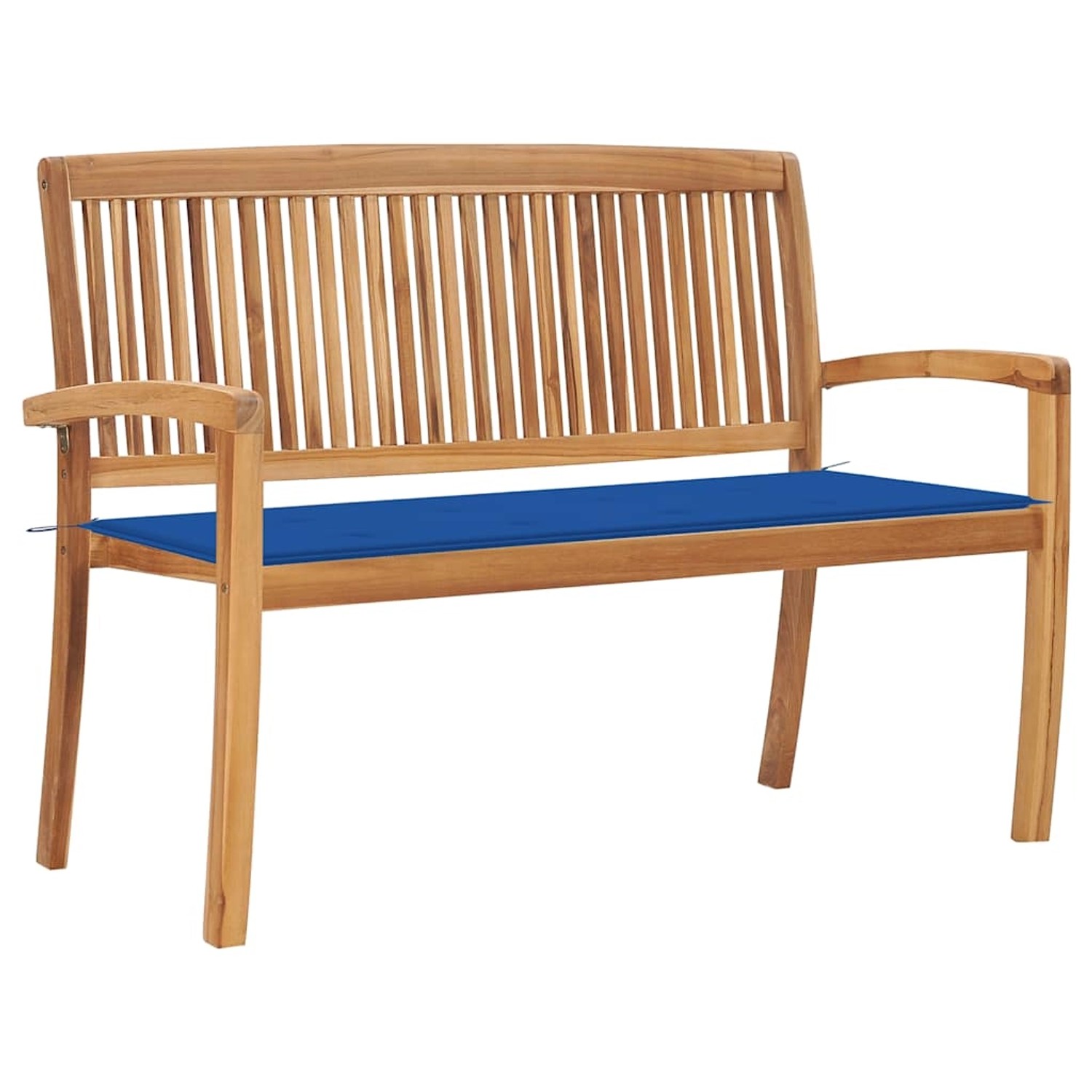 vidaXL Stapelbare Gartenbank mit Auflage 128,5 cm Massivholz Teak 3063289