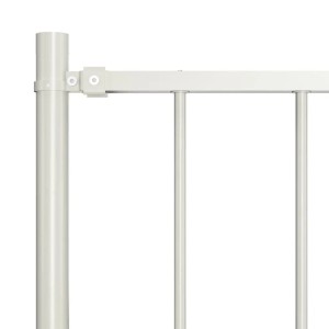 vidaXL Zaunelement mit Pfosten Pulverbeschichteter Stahl 1,81x1 m Weiß 145216