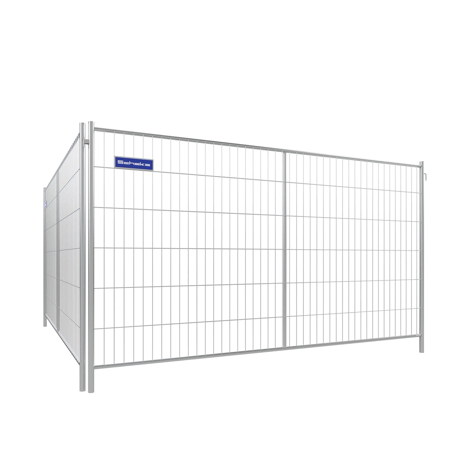 Feuerverzinkter Schake Mobilzaun Profi M, 3,5 m breit x 2 m hoch, mit Haken und Öse.