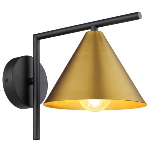ARTE LAMP Wandleuchte mit goldfarbenem Schirm und schwarzer Metallfassung für Innenräume.