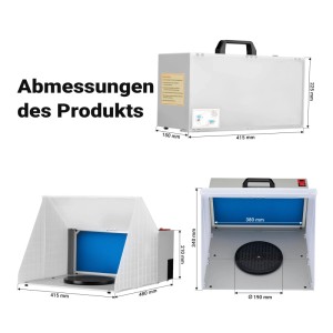 Wiltec Airbrush Absauganlage 4M³/Min 47Db Absaugung Farbe Farbnebel Erweiterbar