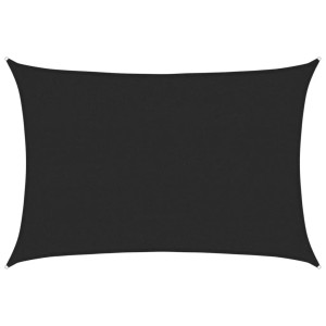Rechteckiges, schwarzes vidaXL Sonnensegel aus HDPE, 2,5x3,5 m, für UV-Schutz im Garten.