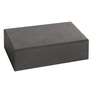Anthrazitfarbene Blockstufe aus Beton, 50x34x15 cm, für Gartentreppen und Einfassungen.