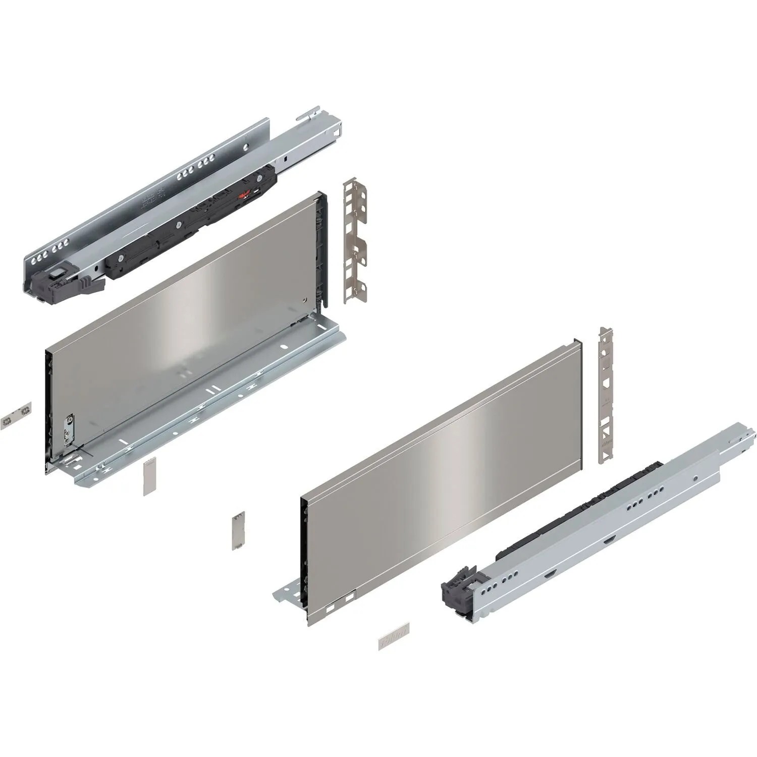 Blum Legrabox Pure Set Höhe C Tip-On Vollauszug 450 mm 70 kg Inox 1 Paar