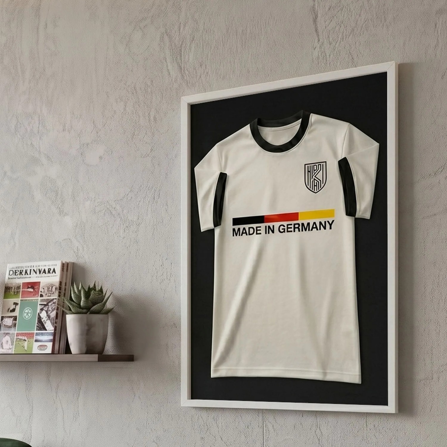K-Möbel Echtholz Trikot Rahmen Weiß 50x70 cm für Kindertrikots & Fan Shirts