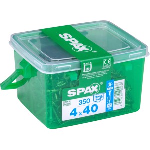 Spax Terrassenschrauben 4x40 mm, 350 Stück im grünen Behälter. Ideal für Terrassenbau.