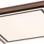 Quadratisches LED-Panel Palma mit Holzdekor, dimmbar und mit Fernbedienung.