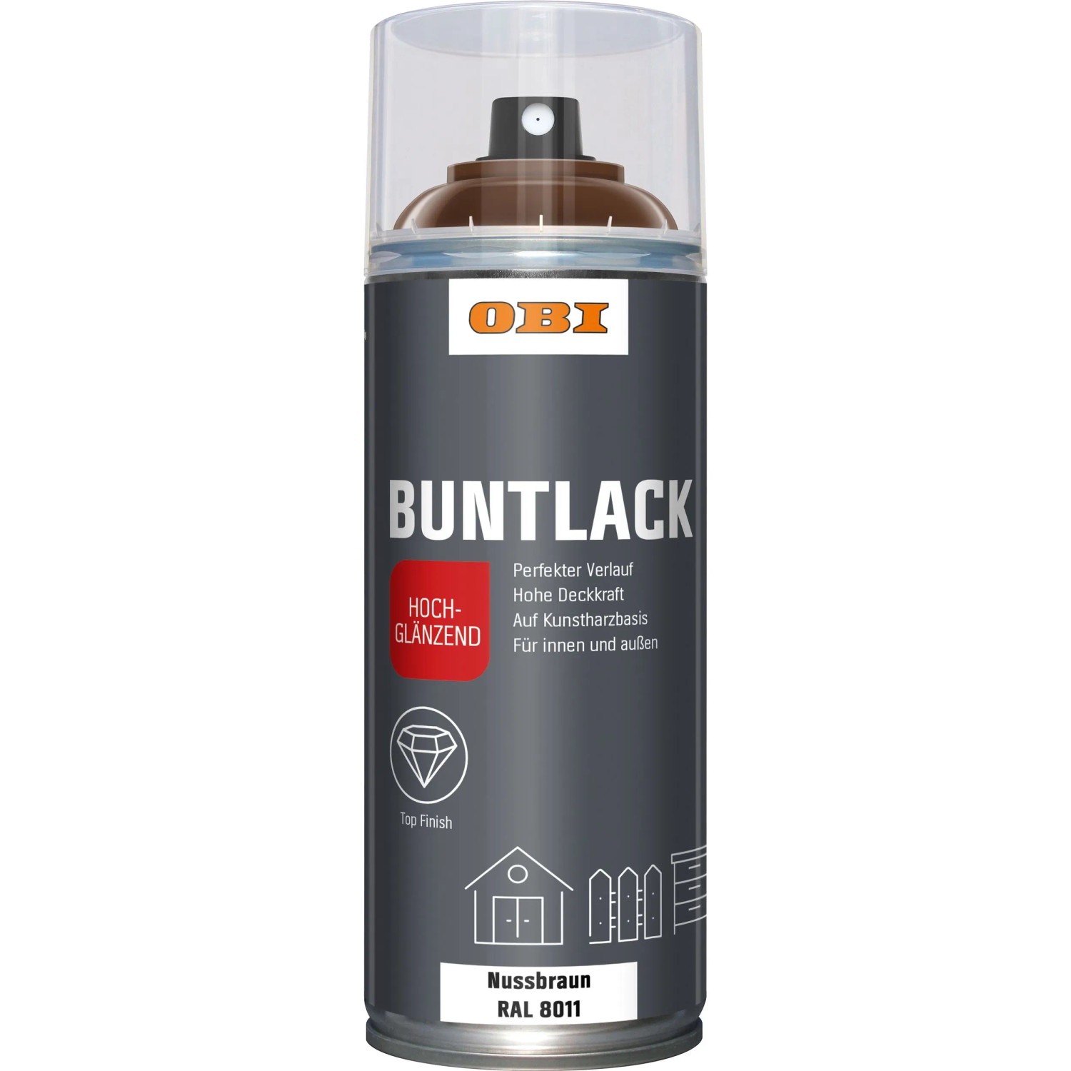OBI Buntlack Spray RAL 8011 Nussbraun hochglänzend 400 ml