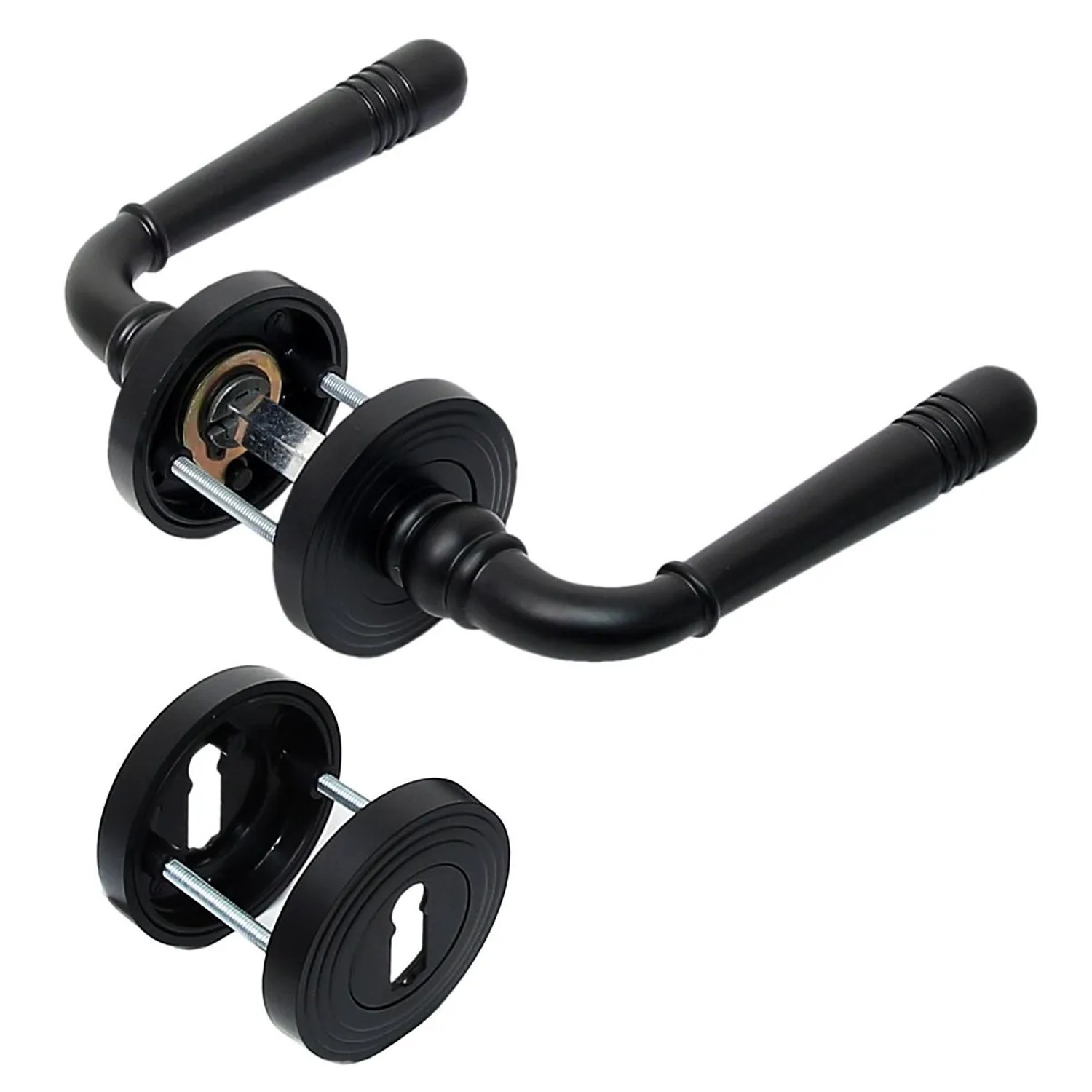 Image of Häusler Türbeschlag 2309 Helena R BB Schwarz PVD Türklinke