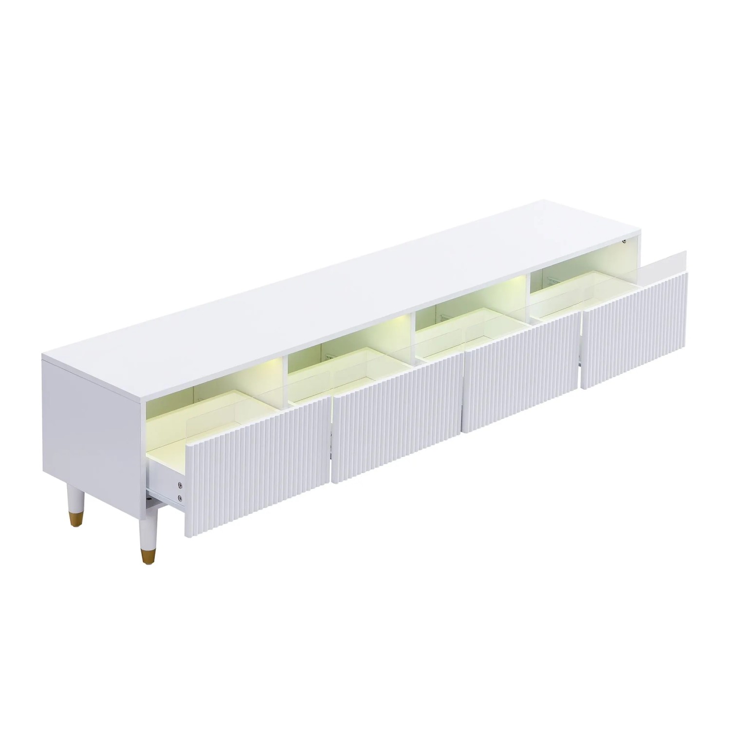 ModernLuxe TV Lowboard mit 4 Schubladen MDF Weiß