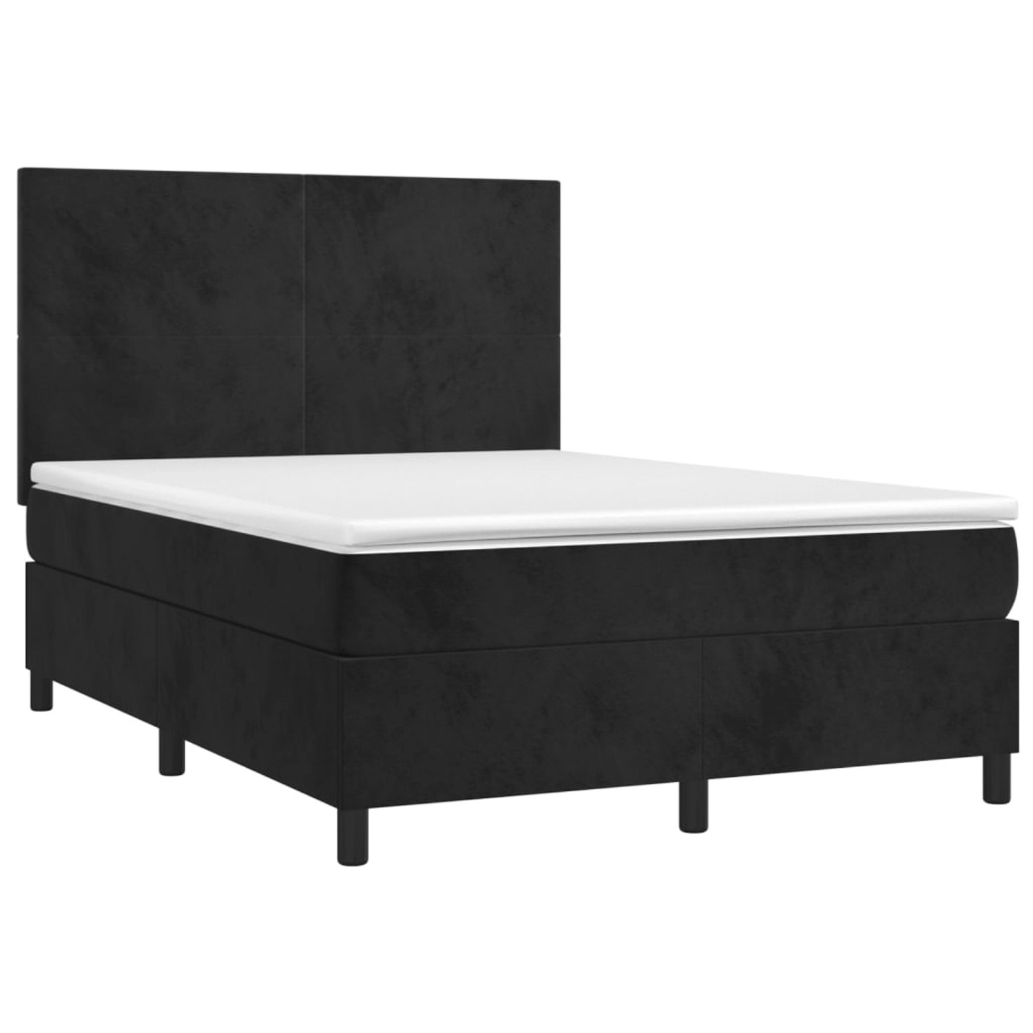 vidaXL Boxspringbett mit Matratze & LED Schwarz 140x200 cm Samt 3136007 günstig online kaufen