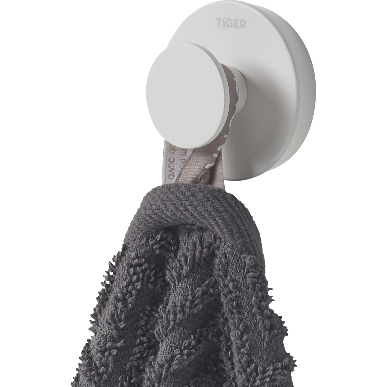 Weißer Tiger Haken Urban Groß mit Handtuch, skandinavisches Design für Bad & WC.