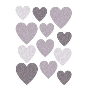 Buokids Wandsticker Herzen Grau Vinyl A4 Bogen 210 X 297 mm