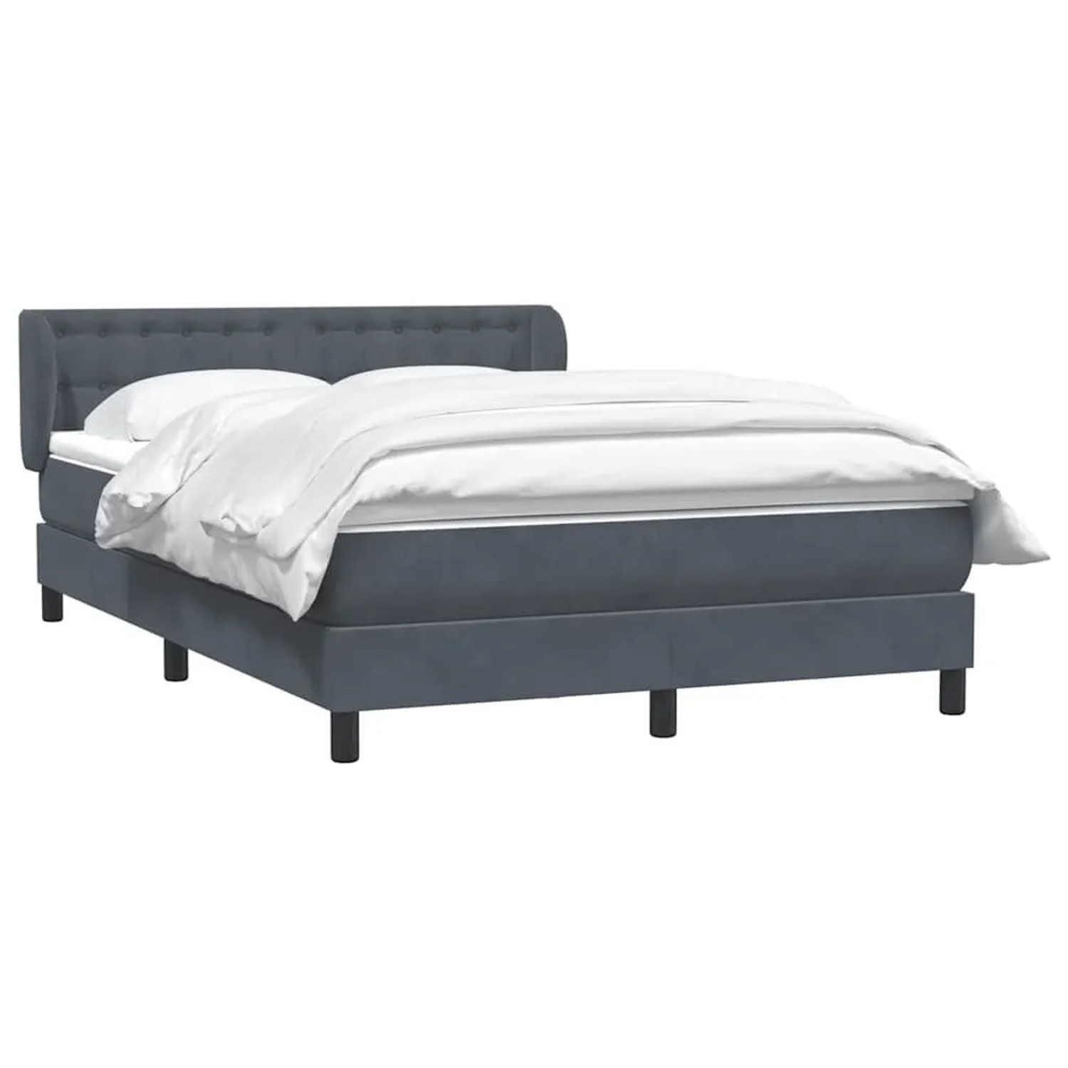 vidaXL Boxspringbett mit Matratze Dunkelgrau 140x210 cm Samt 3317860 günstig online kaufen